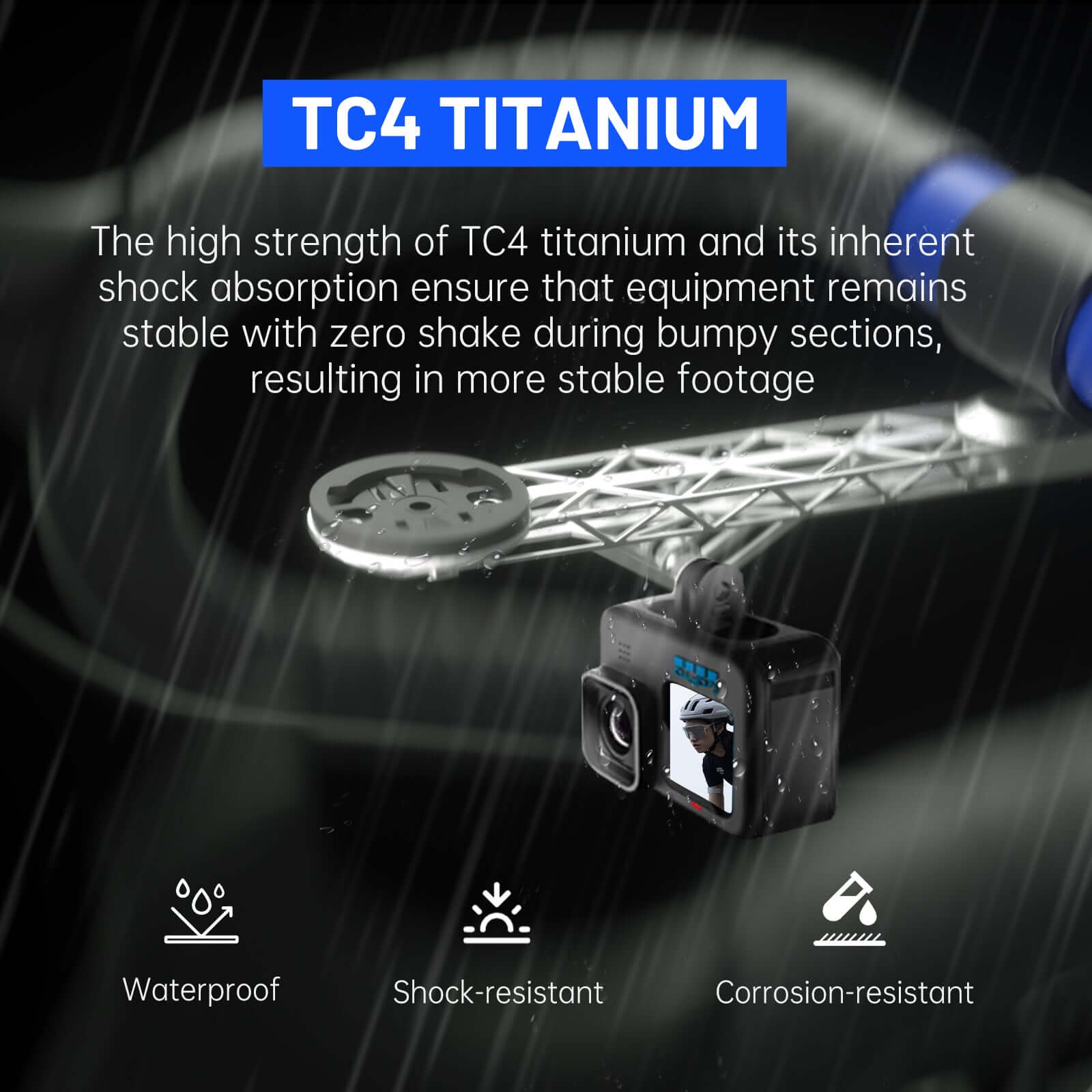 GIANT 3D-Printed Titanium Bike Computer Mount, Samassi Ultra-Light High Strength Bike Mount, Fully Hollowed Design.